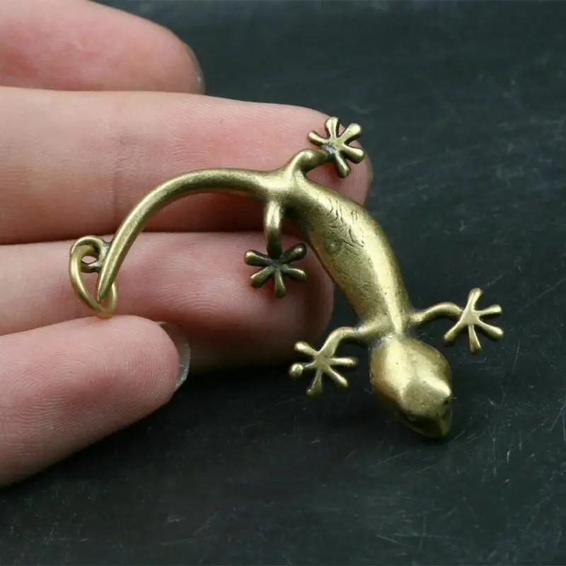 

39Mm Collect Chinese Bronze Lovable Animal Gekko Japonicus Gecko Statue Pendant