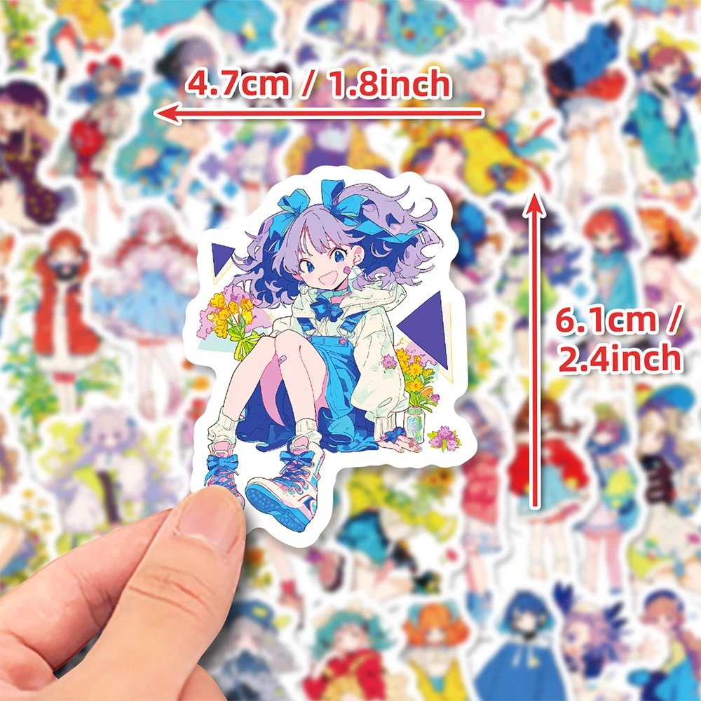 10/30/50pcs Cute Anime Style Girls Cartoon Stickers Kawaii Kids Decals Toy DIY Phone Case Water Bottle Luggage Graffiti Sticker