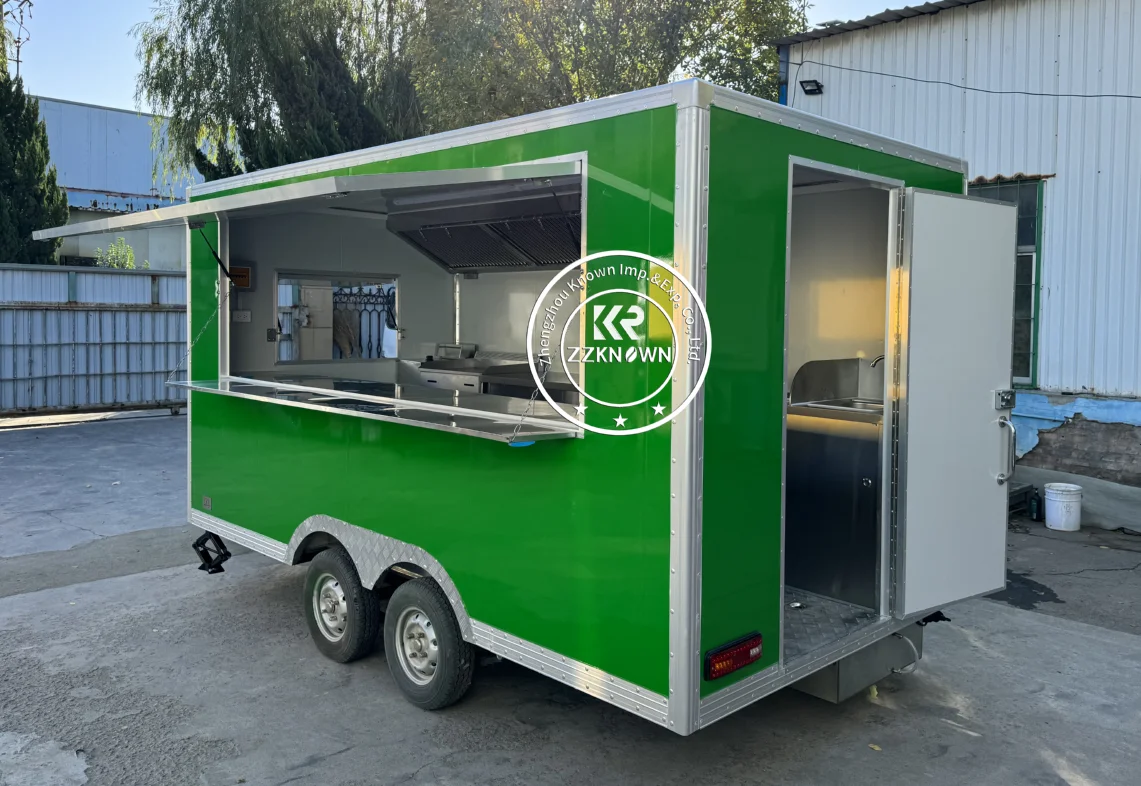 Food Truck Custom Size Mobile Kitchen Fast Food Carts Snack Coffee Truck Chicken Street Mobile Pizza BBQ Trailer