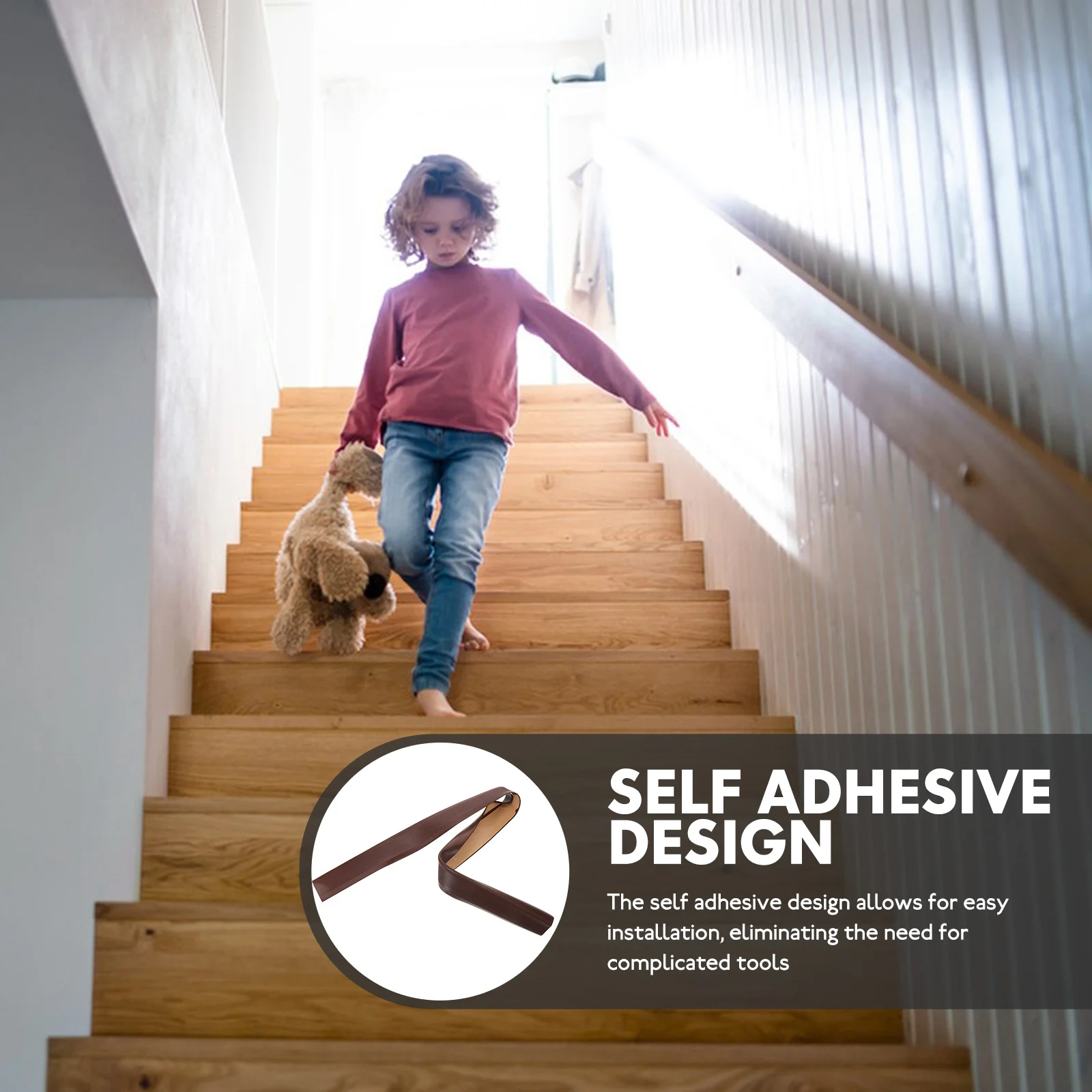 

Plastic Stair Edge Protector Self Adhesive Slip Resistant Durable Protective Strip Stair Edging Guard Decorative Supplies