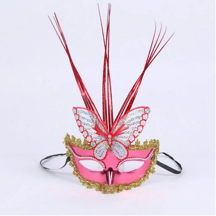 24PCS Sexy Party Ball Prom Women Sequin Venetian Masks Feather Mask Flower   Costumes  Birthday  Wedding Festival