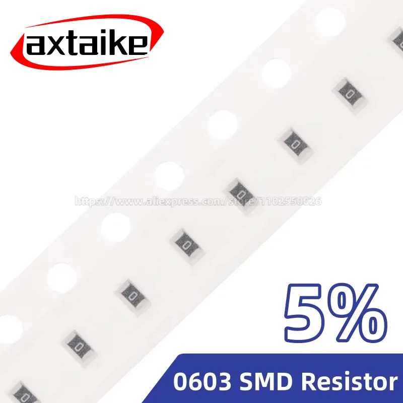 

200PCS 5% 0603 SMD Resistor 0R ~ 10M 1/10W 1 10 43 100 150 220 330 470 510 680 910 Ohm Ω 1K 2.2K 10K 100K 1R 10R 100R 220R 330R