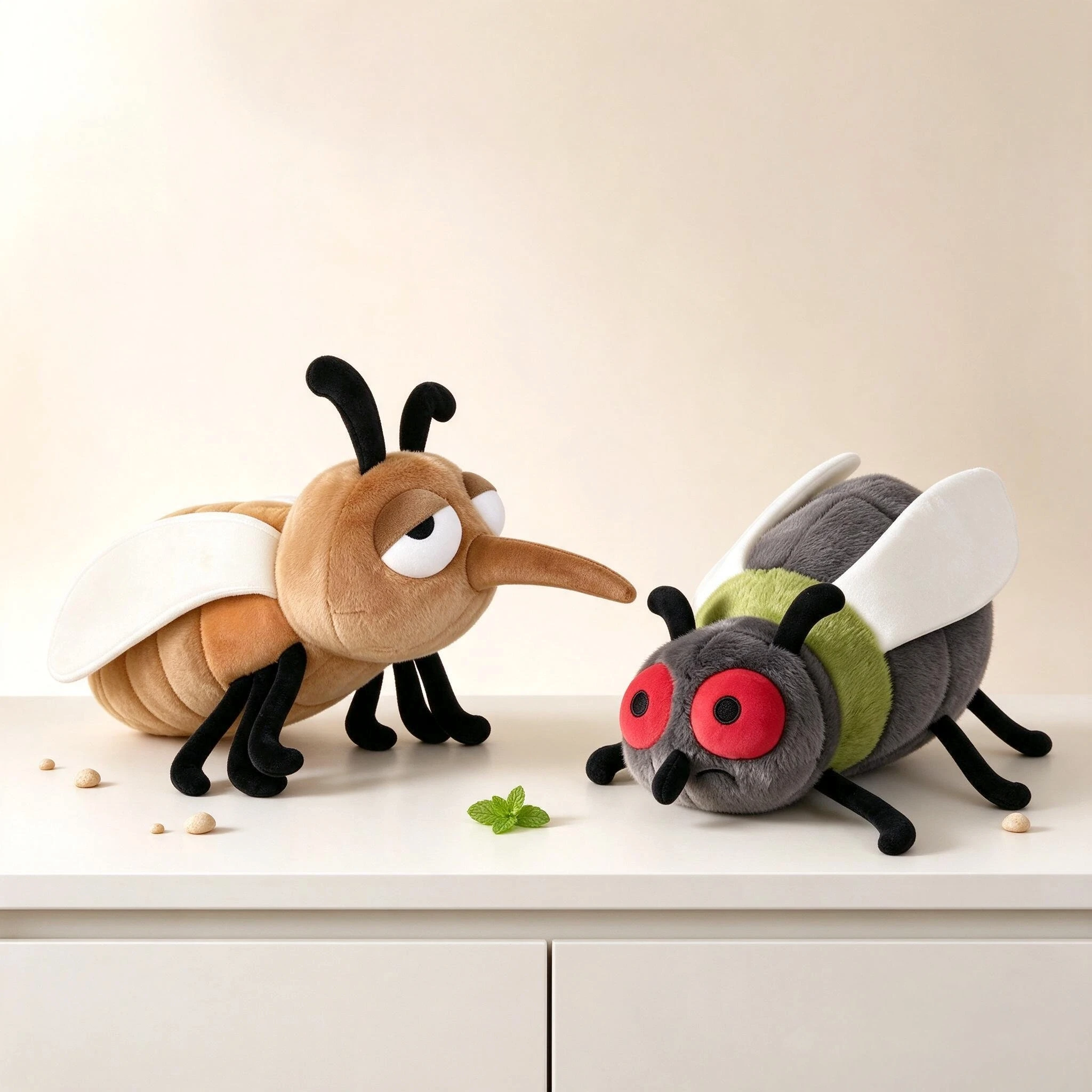 Large Kawaii Ugly-Cute Insect Plush Toy Mosquito Fly Pillow Funny Creative Bug Stuffed Plush Doll Prank Gag Gift Home Decor