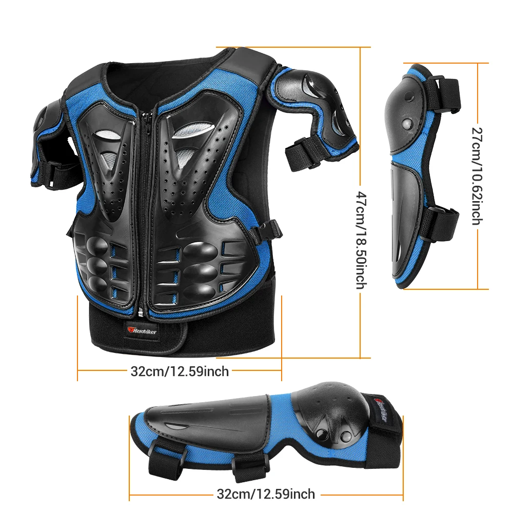 For Height 0.85-1.7M Children Full Body Protector Vest Armor Chest Spine Protection Armor Kneepads Gear Child Body Protector - Image 2