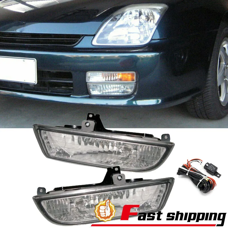 

Fit 1997-2001 Honda Prelude 97-01 Clear Lens Bumper Fog Light Lamp W/Wiring Pair