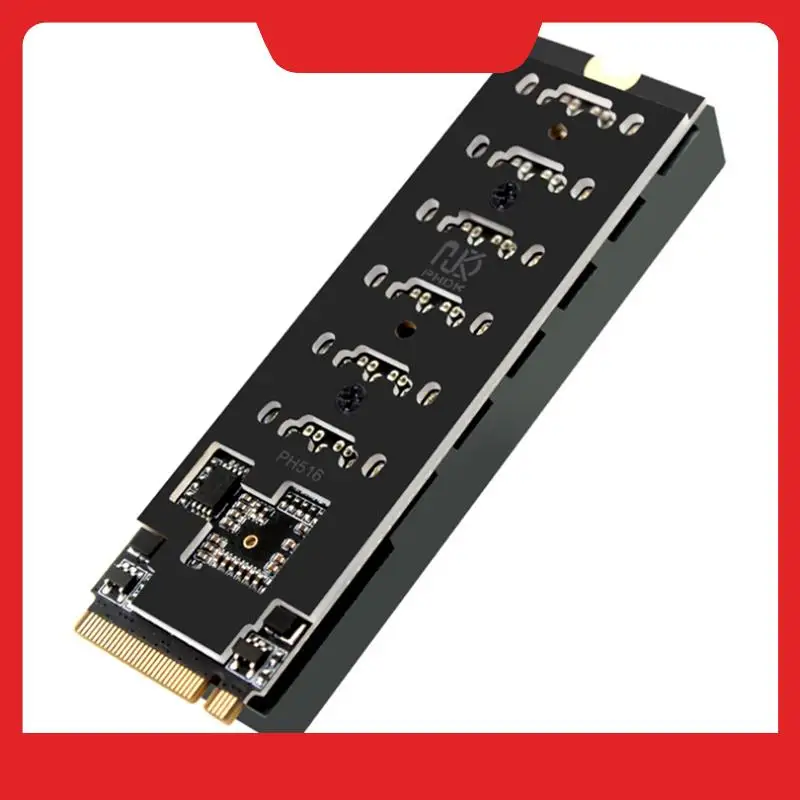 PHDK Adapter Card M. 2 Nvme To SATA3.0 6-Port PCI-E To SATA 6Gbps ASM1166 Chip Expansion Support PM