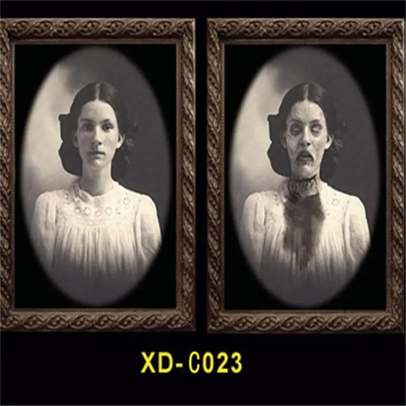 3D Changing Face Ghost Picture Frame Halloween Decoration Horror Craft Supplies Haunted House Party Decor Halloween Props