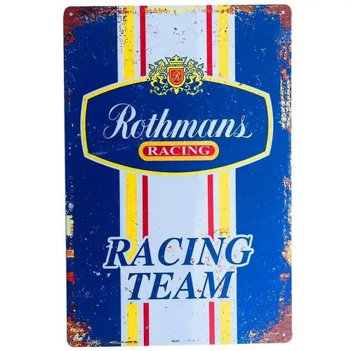 

Rothmans Racing Team Vintage Tin Sign Retro Garage Auto Shop Wall Decor
