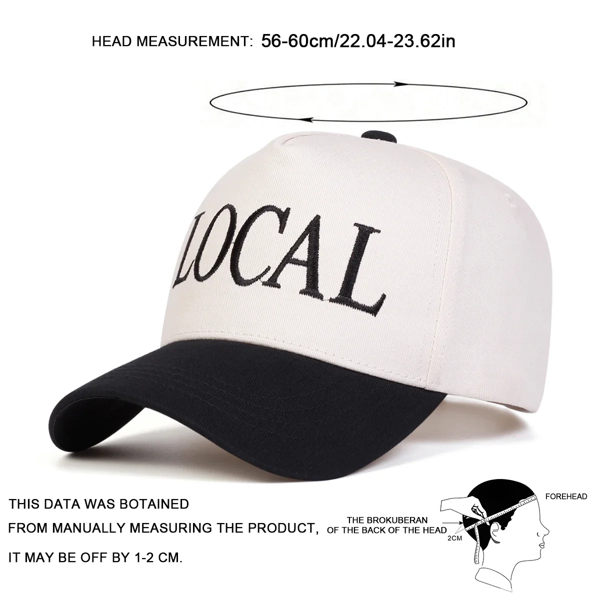 Unisex LOCAL Letter Embroidery Baseball Caps Spring Autumn Outdoor Adjustable Casual Hats Sunscreen Hat Sports Cap