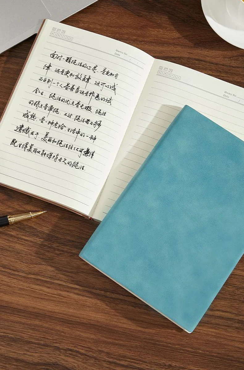 B5/A5 Notizbuch aus Kunstleder, 120 Blatt/240 Seiten zum Schreiben, Notizbuch, Schreibwaren, Schulbedarf und wichtige Artikel. – Detail 14