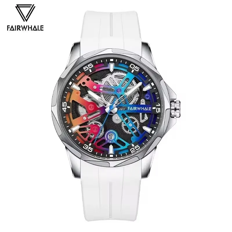 Mark Fairwhale 6620 Luxury Men's Automatic Mechanical Watch Waterproof Silicone Strap Night Light Sports and Leisure Men's Clock