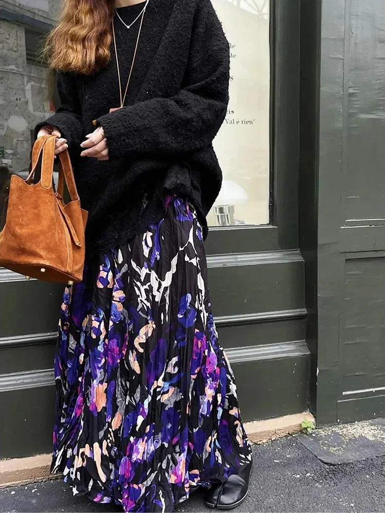 

Vintage Pleated Faldas Mujer Y2k Skirt Harajuku Subcultural Streetwear Punk Gothic Vintage Women Long Skirts Summer Autumn