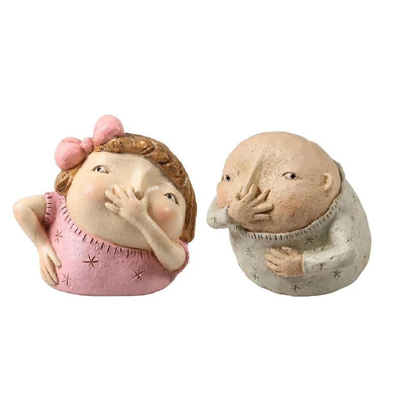 2PCS Girl Holding Nose Bathroom Statue, Funny Girl Bathroom Decor Bathroom Shelf Sitters Durable Easy Install