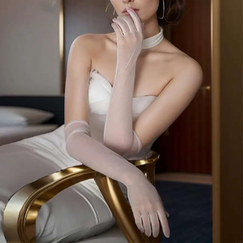 E15e Белые перчатки для свадебных перчаток