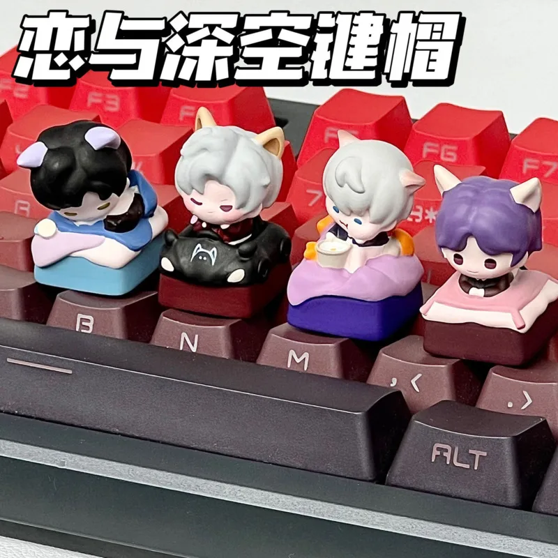 

Love And Deep Space Themed Cat Keycap For Mechanical Keyboard Shen Xing Li Shen Qi Yu Qin Che 3D Design Unique Gift Friends New