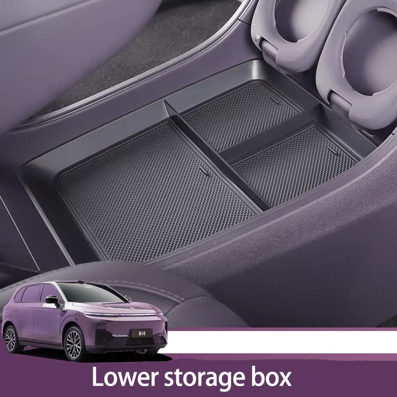 Car Storage Box for Leapmotor B10 2025~2027 2026 Rubber Silicone Mat Center Console Organizer Store ABS Armrest Tray Accessories