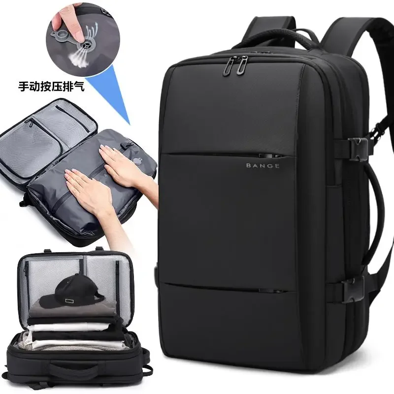 

Bange Aesthetic Backpack School Expandable USB Bag Large Capacity 15.6 Laptop Waterproof Bag Travel Backpack Men Business