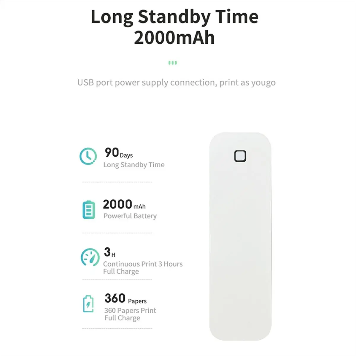 

*ONE DAY A4 термопринтер Bluetooth карманный принтер для фотографий и документов 203 точек на дюйм беспроводной бесчернильный термопринтер