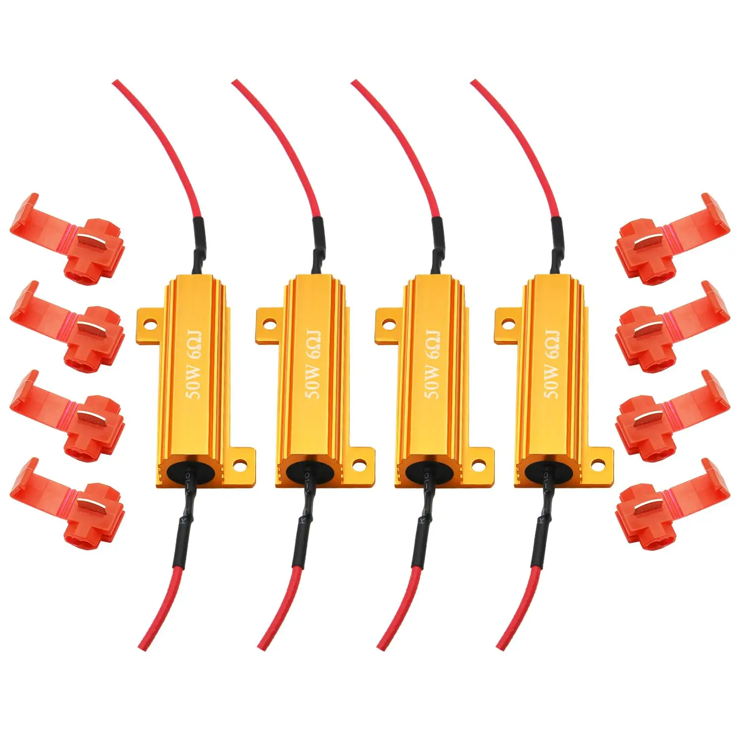 2/4pcs LED Indicator Ballast Load Resistor Flash Rate Relay Turn Signal Bulbs 50W 6 ohm Load Resistor
