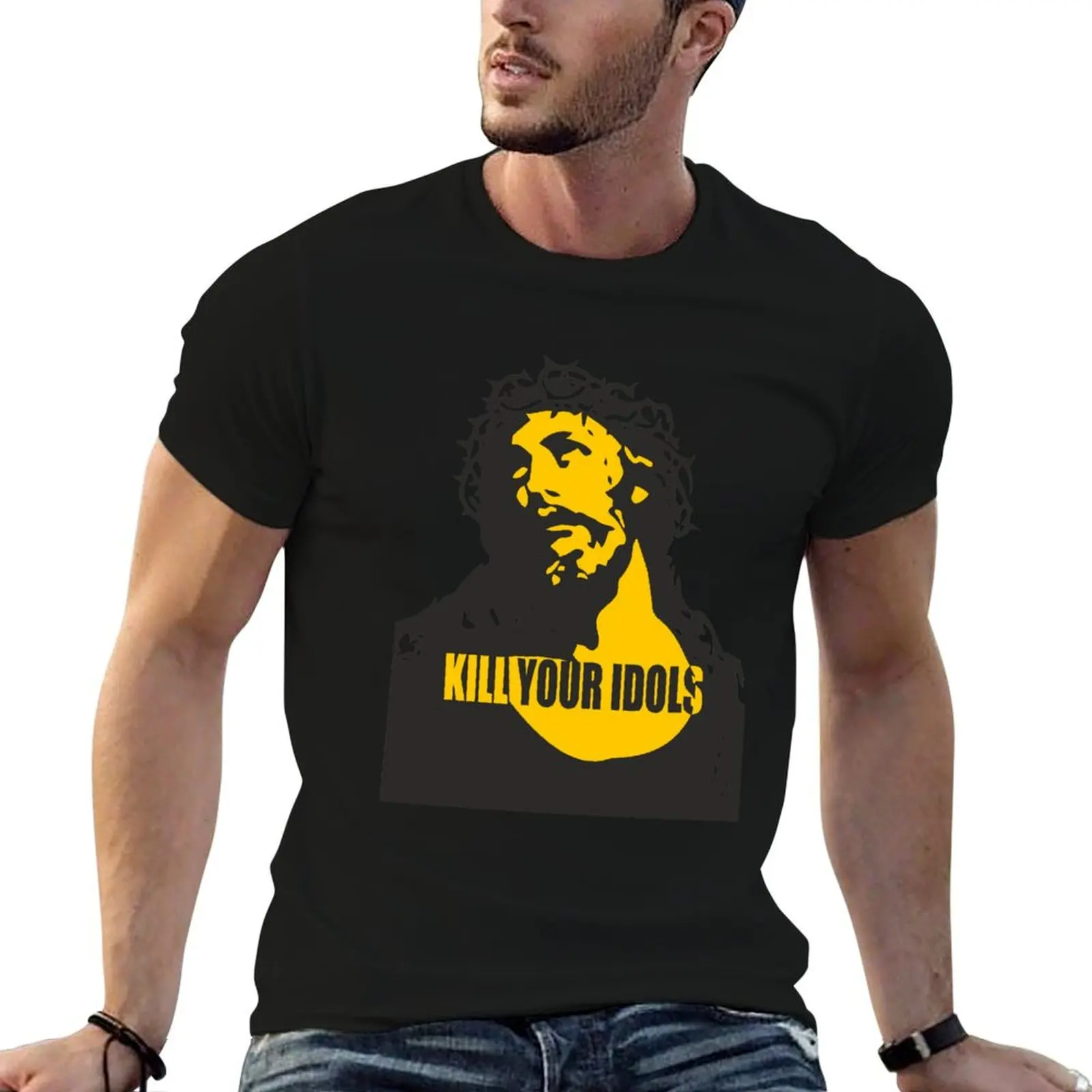 Camiseta Kill Your Idols como se la usa por Axl Rose, camisetas para hombre, camisetas ajustadas de anime para hombre, camiseta