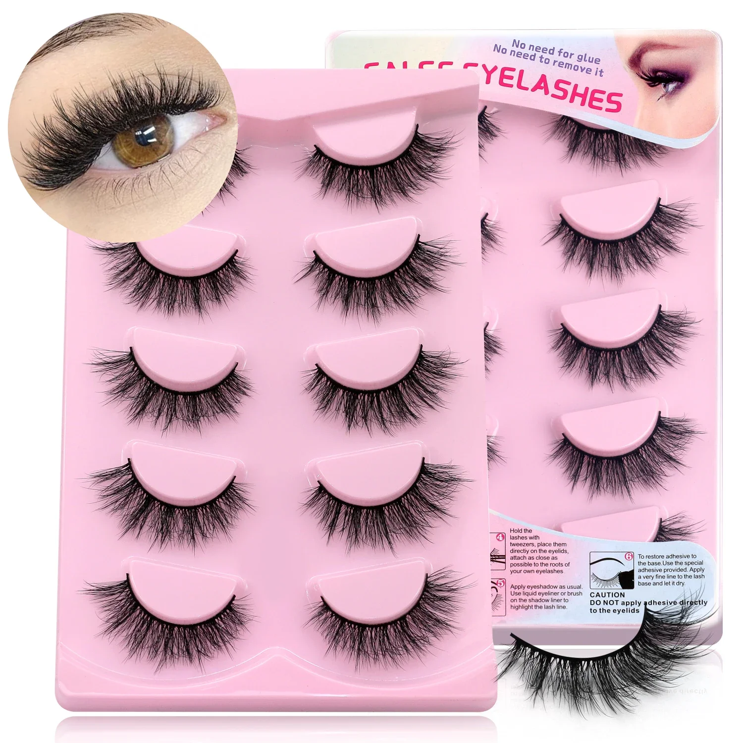 Veltrinay رموش اصطناعية ثلاثية الأبعاد رموش مانغا رقيق حجم تقاطعات تصميم ريشة ضوء رمش ملحقات الرموش الصناعية ماكياج