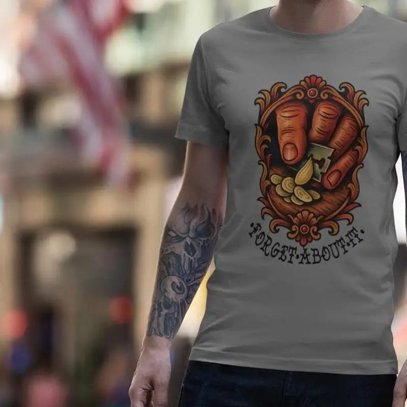 Goodfellas Forget About It Garlic Slice Design T-Shirt