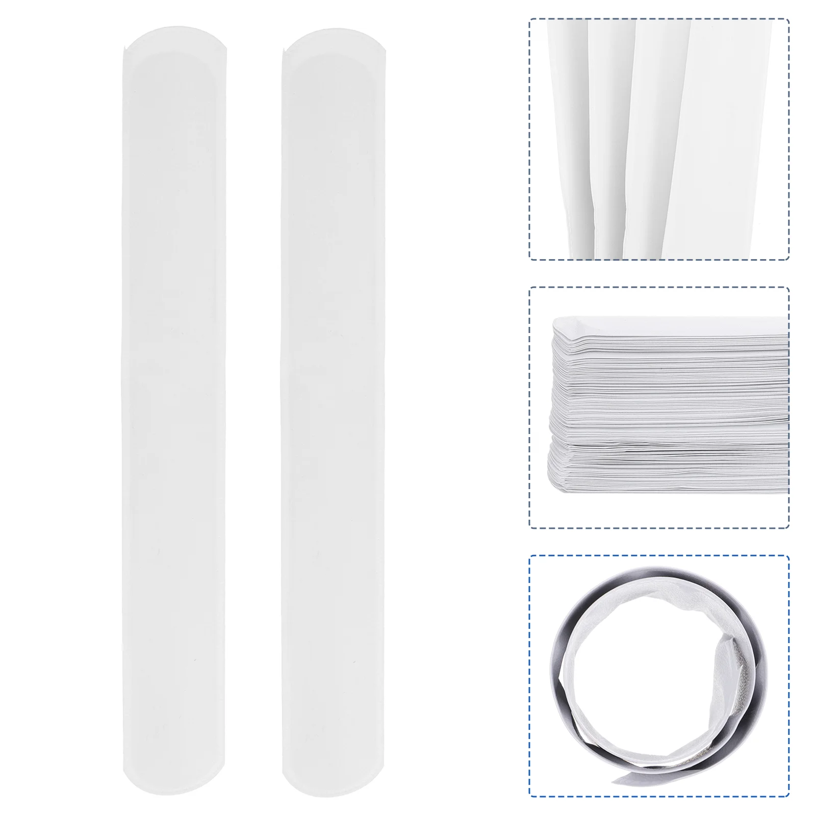 100 Pcs Pure White Ring DIY Wristband for Kids Blank Slap Bracelets Party Favor Child