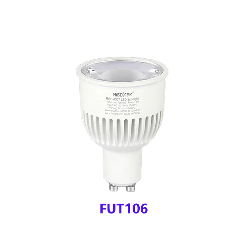 FUT106 6W GU10 RGB+CCT LED Spotlight 2.4GHz Remote Control  App Support Third Party Voice Mi Boxer