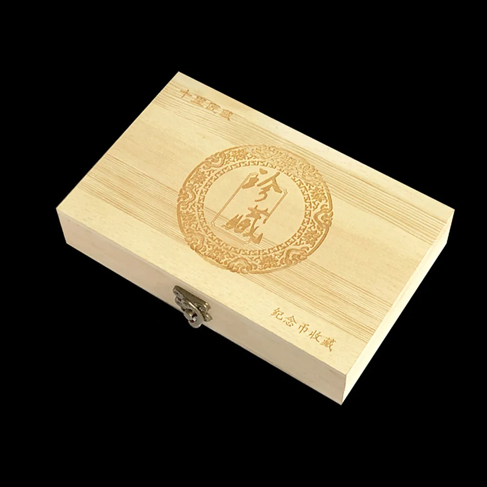 100PC 30mmRound Box Wood Coins Collection Box  For Coins Storage Capsules Protection Boxes Container