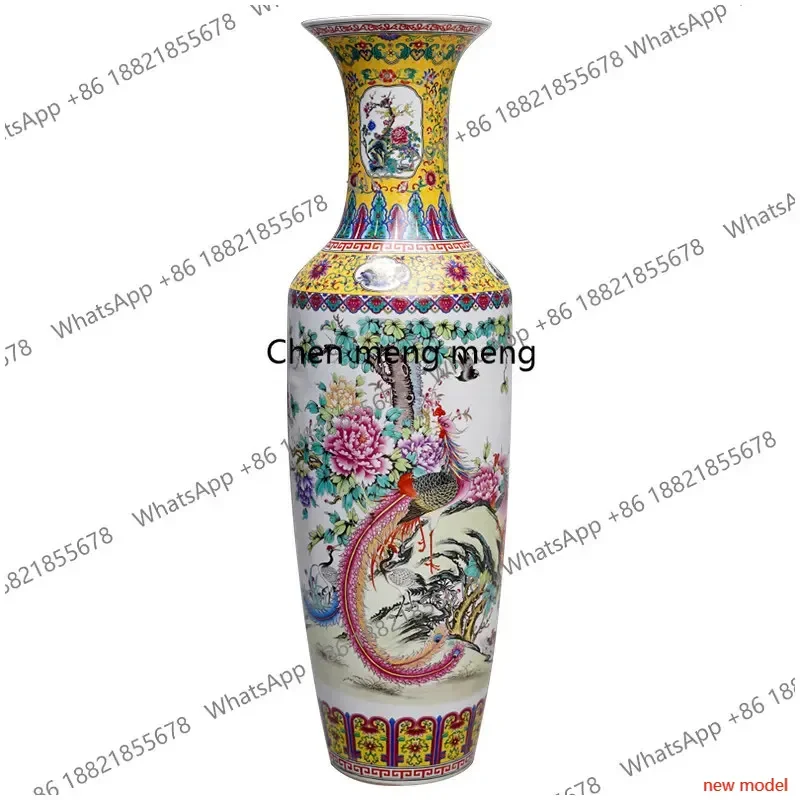 N138Ceramic pastel floor-to-ceiling vase, home furnishing, living room TV cabinet decoration, housewarming ornament