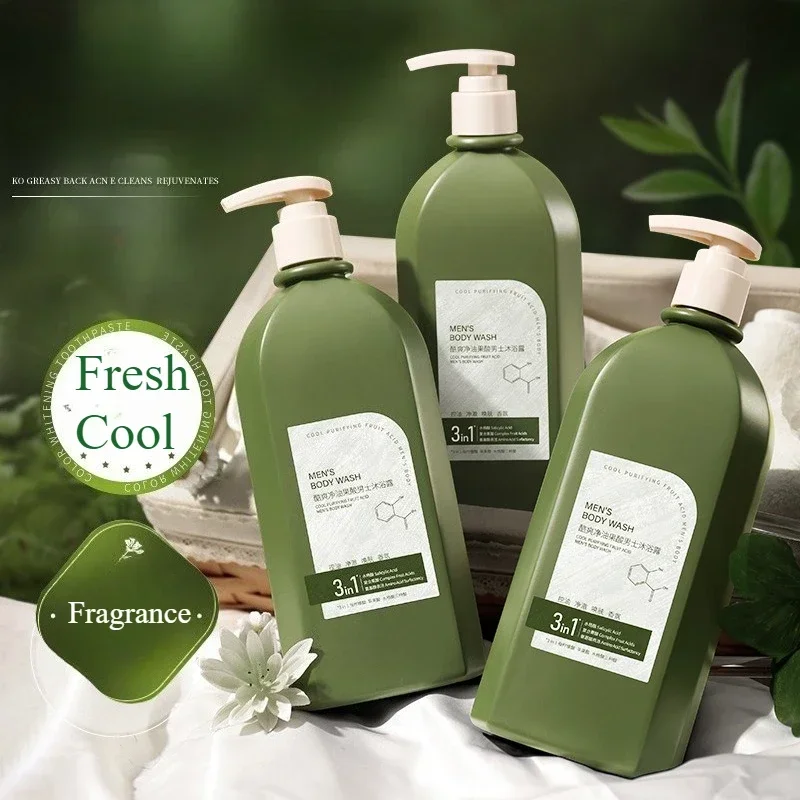 Cool Fruit Acid Men Body Wash 500ml Exfoliating Oil Control Hydrating Long Lasting Fresh Fragrance