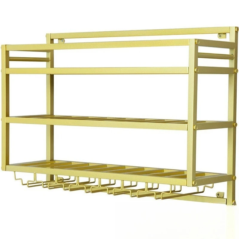 Modern three-layer wall-mounted, wine rack, glass cup holder, wine storage rack, display rack