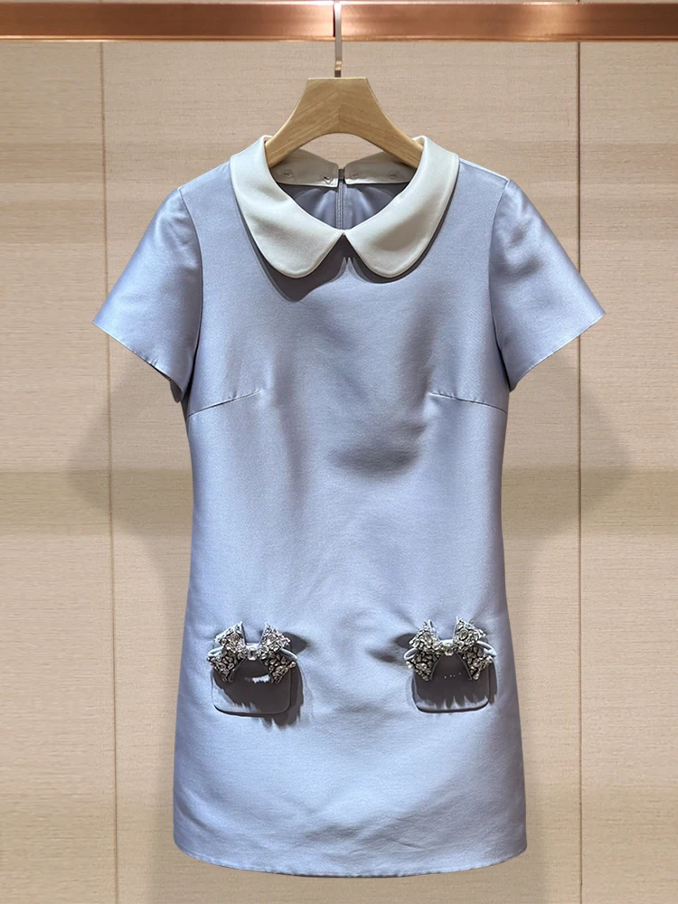 

Sweet Princ Sle Blue A-Line Dr with Doll Collar Casual High Waist ort Sve JOOva Women's Summer Faion Dr