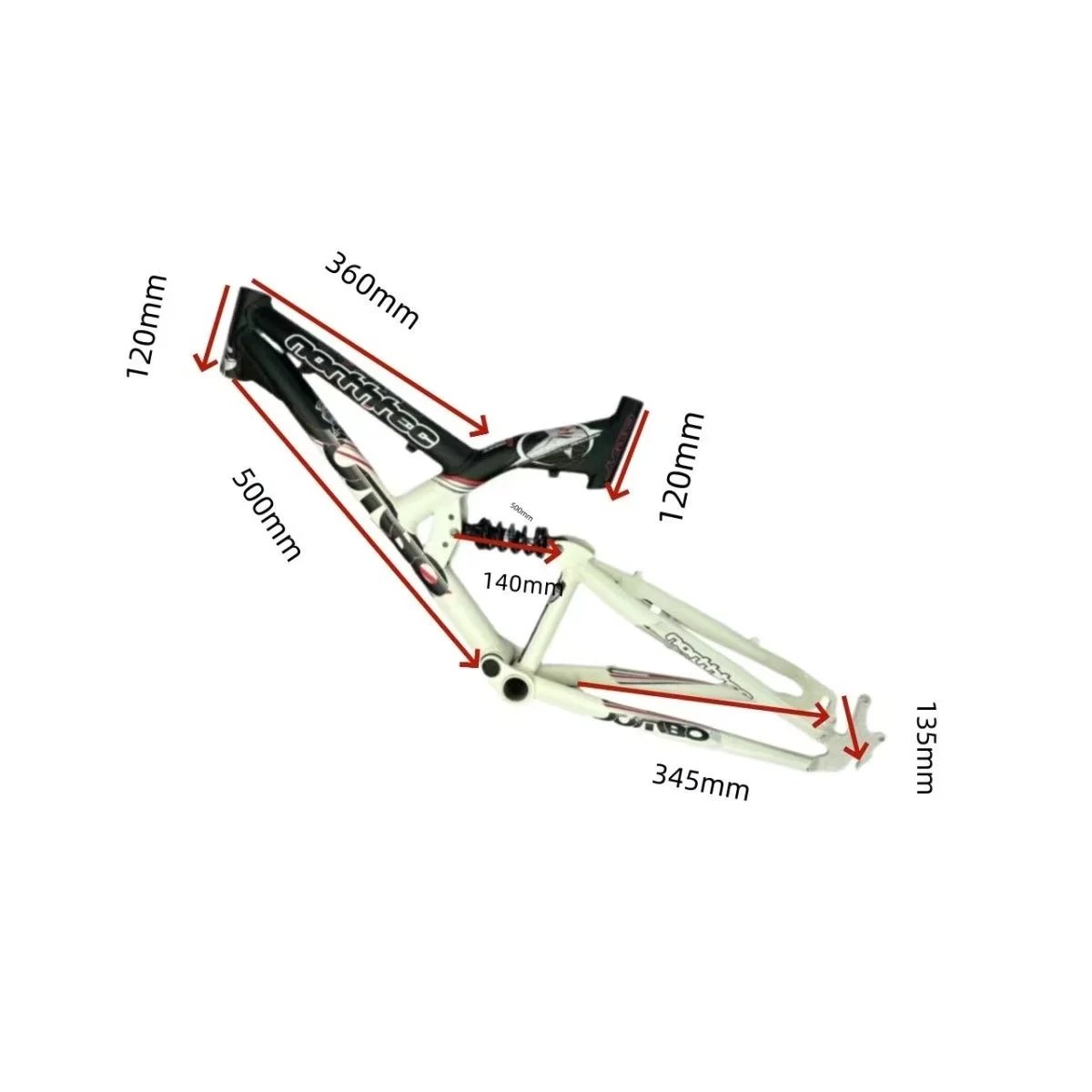 24 Inch Mountain Bike Frame With MTB Soft Tail Frame Equipped With Shock Absorbers Aluminum Alloy Material And Soil Bike Frame