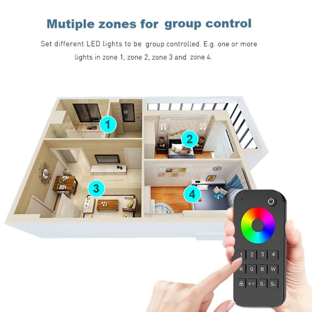 TUYA WiFi RF DMX512 Master 5CH Wyjście sygnału DMX 8-bitowy 16-bitowy z funkcją ściemniania Push Smart Control 4-strefowy pilot zdalnego sterowania