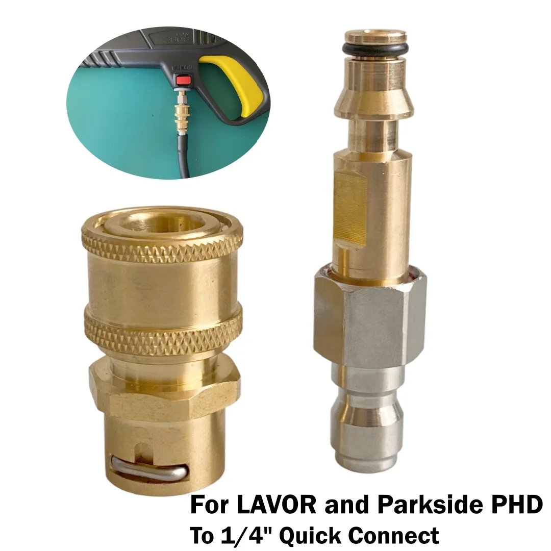 محول جهاز تنظيف يعمل بالضغط العالي 1/4 بوصة توصيل سريع لمسدس غسيل LAVOR & Parkside PHD وصلة تحويل مضادة لللف #1