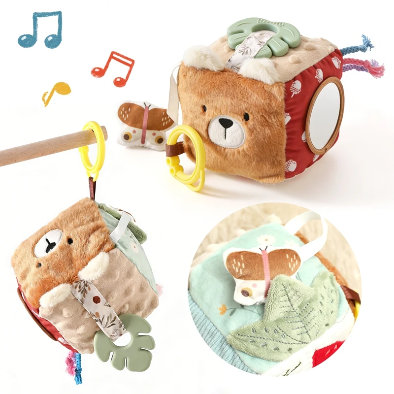 

Мягкие сенсорные игрушки для малышей 0-6 лет: Фермерские животные, развивающие мелкую моторику, в коробке-домике