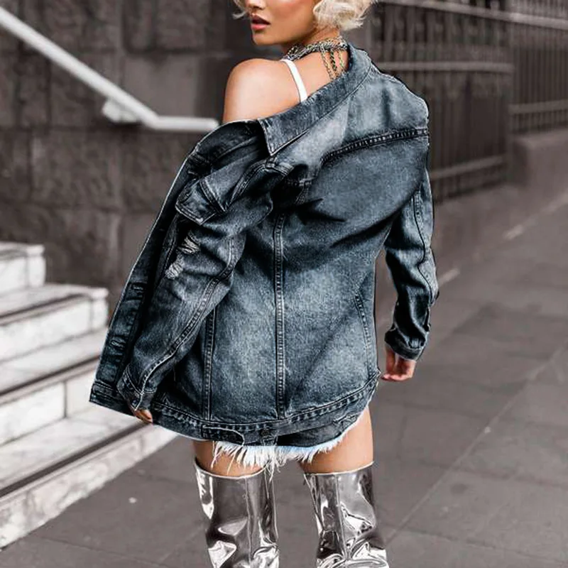 Women's Denim Coat 2024 Spring And Autumn New Classic Simple Solid Color Fashion Popular Casual Plus-Size Coat