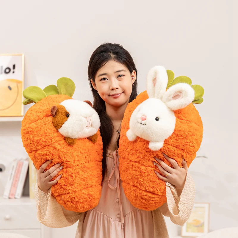 

Funny Fruit Animal Plush Toys Detachable Cartoon Bear Hamster Rabbit Doll Cute Persimmon Carrot Toys Cuddly Kids Throw Pillow