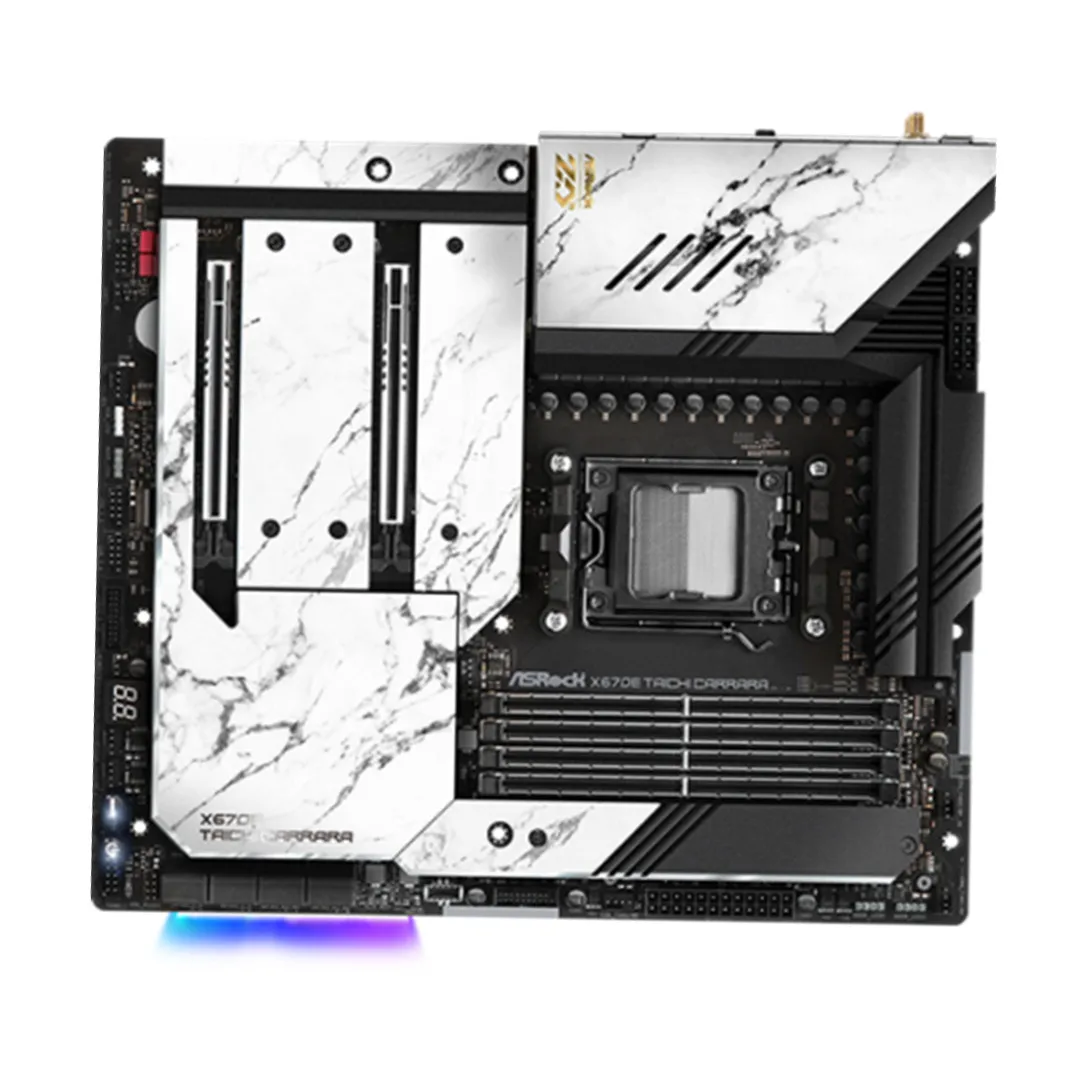 ASRock X670E TAICHI CARRARA マザーボード AMD X670 対応 9900X 8400F 7800X3D 7700 7500F CPU AM5 4xDDR5 7800 MHz HDMI 4xM.2 EATX