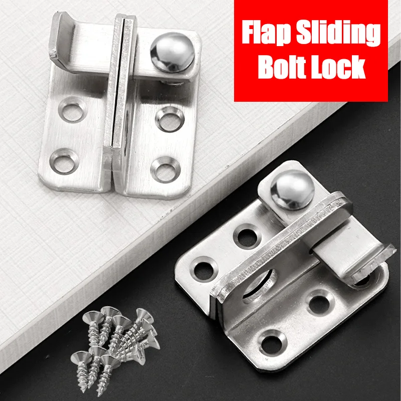 1/2pcs Heavy-Duty Flip Latch Slide Bolt Lock Secure Door Lock Rust-Resistant Bolt Lock for Garage Pet Cages Garden Bathroom