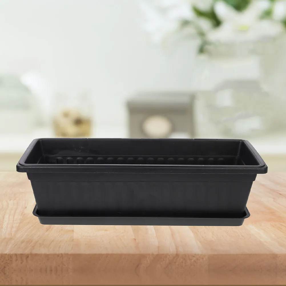 Plastic Flowerpot with Saucer Breathable Planter Nursery Plastic Orchid Pots Home Gardening Decorative Flower Containers