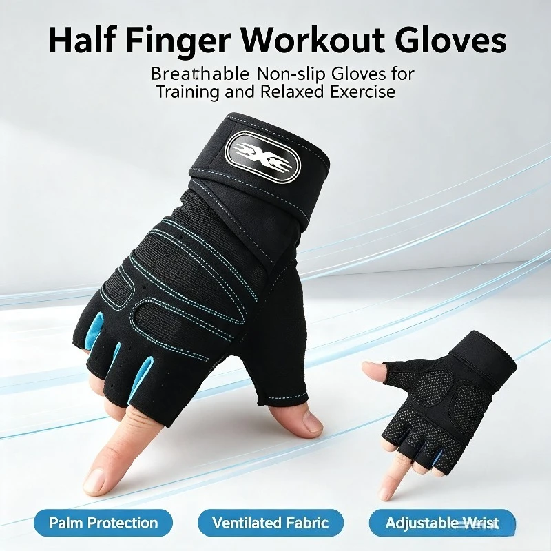 Gym Gloves for Men Women Fitness Weight Lifting Wristband Gloves Body Building Training Sports Exercise Cycling Glove Shockproof