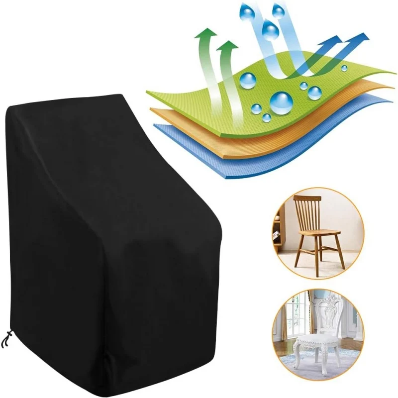 Stackable Chair Cover Waterproof Outdoor Garden Patio Furniture Protector Cover Lounge Chair Covers Outdoor Stack Chairs