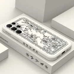 Line Lily Phone Case For Samsung Galaxy S25 FE S24 S23 S22 S21 S20 Ultra Plus FE S10 Note 20 ultra 10 9 Plus Cover
