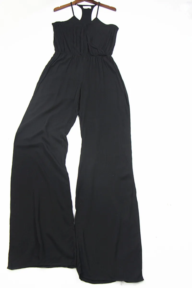 Calças de Trabalho de Verão em Rayon com Amônia de Cobre, Calças de Uma Peça com Exposição de Ombros, Calças Largas que Emagrecem, Macacões