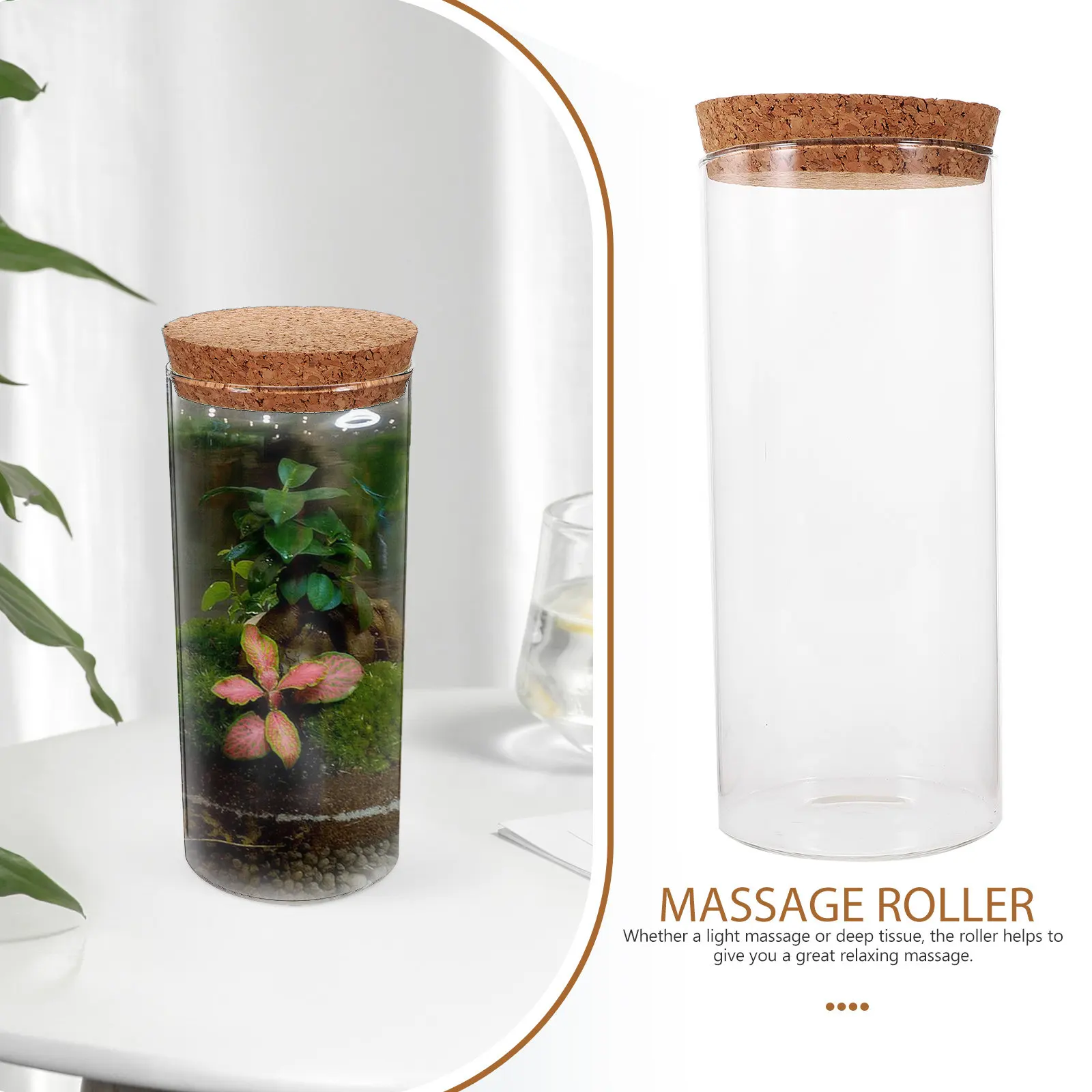 Clear DIY Moss Terrarium Glass Landscape Bottle Cork Lid Decorative Micro Landscaping Container Plant Holder Indoor Home Garden