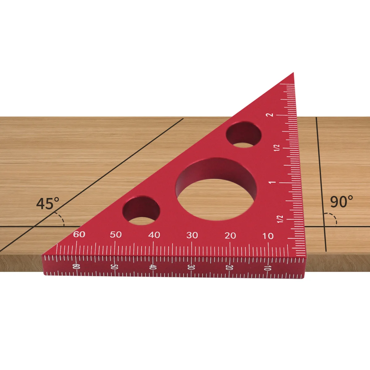 Woodworking Right Angle Ruler,Aluminum Triangle Ruler,Metric and Imperial Systems Carpenter Square Height Measuring Diy Tool