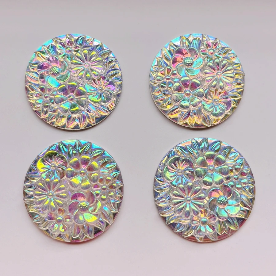 33mm flower round resin trim Flat back scrapbook diy jewelry Earrings Wedding charm Trim Rhinestone 10pcs/lot