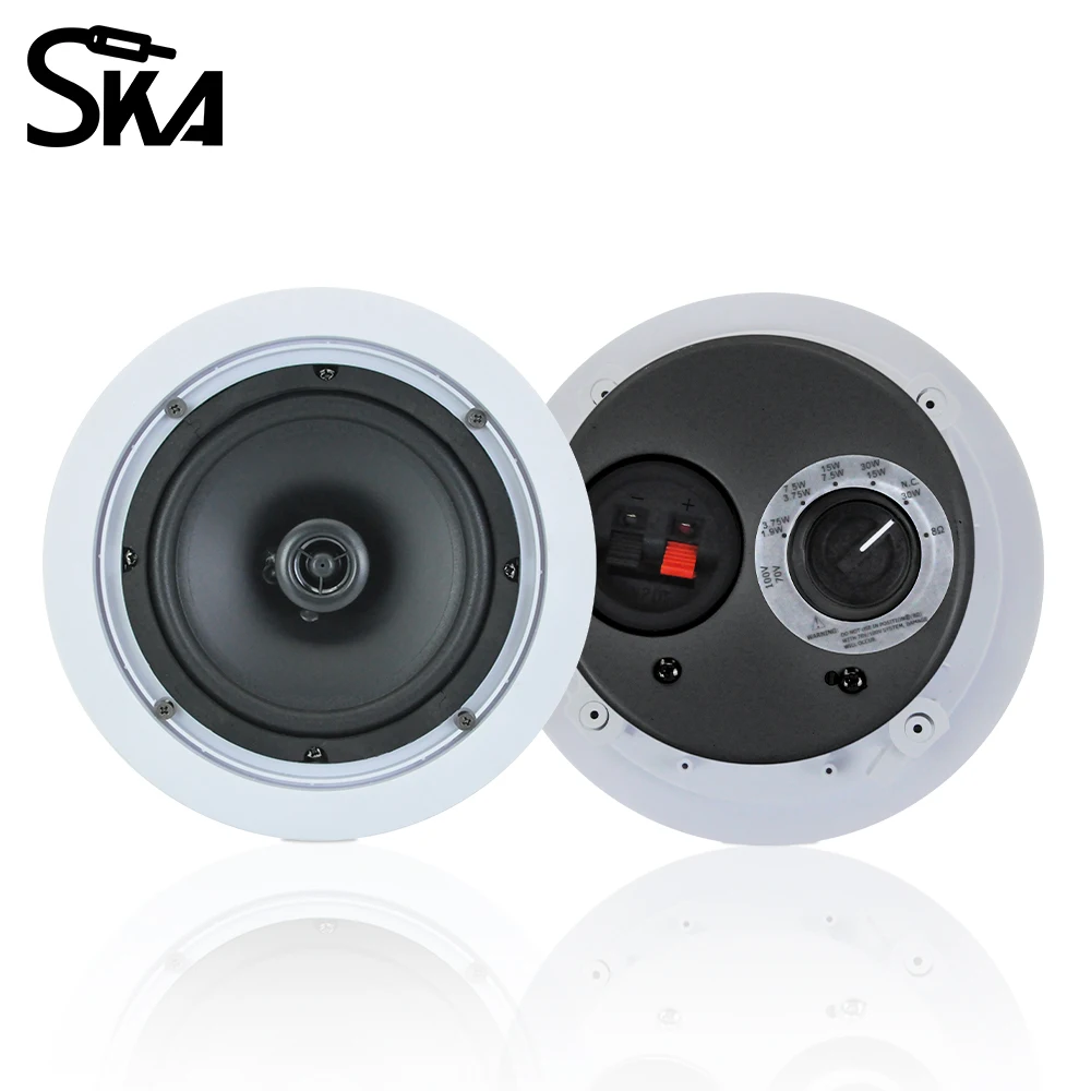 6 inch Passive In-ceiling Speaker 2-way Flush Mount Coaxial Ceiling Loudspeaker Audio Sound System for House Indoor Office Hotel